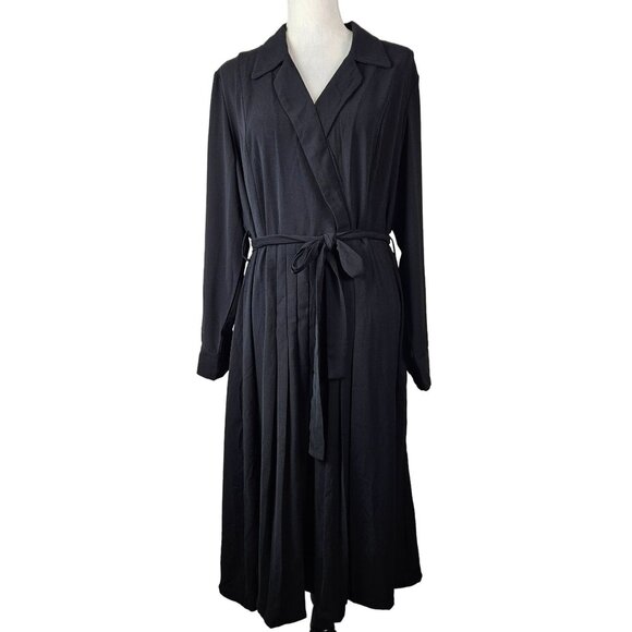Grace Karin Womens Black Long Sleeve Wrap Midi Dress Size 2XL Church Elegant - Picture 4 of 12